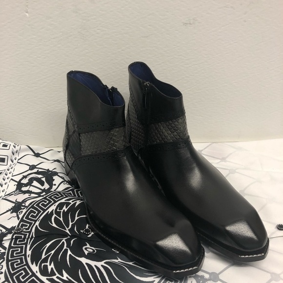 Emilio Franco boots black Italian leather zipper - Picture 1 of 4